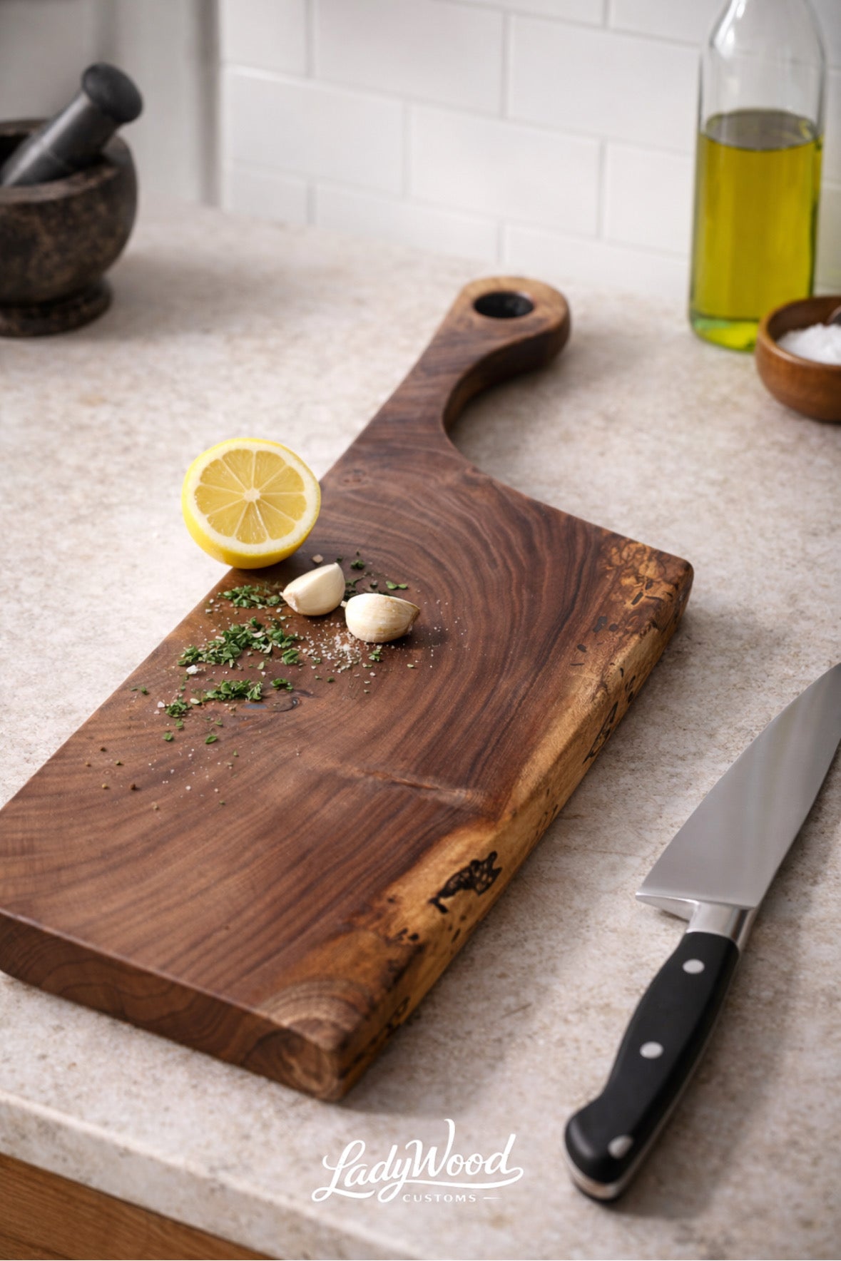 Spalted Live Edge Black Walnut Cutting Board
