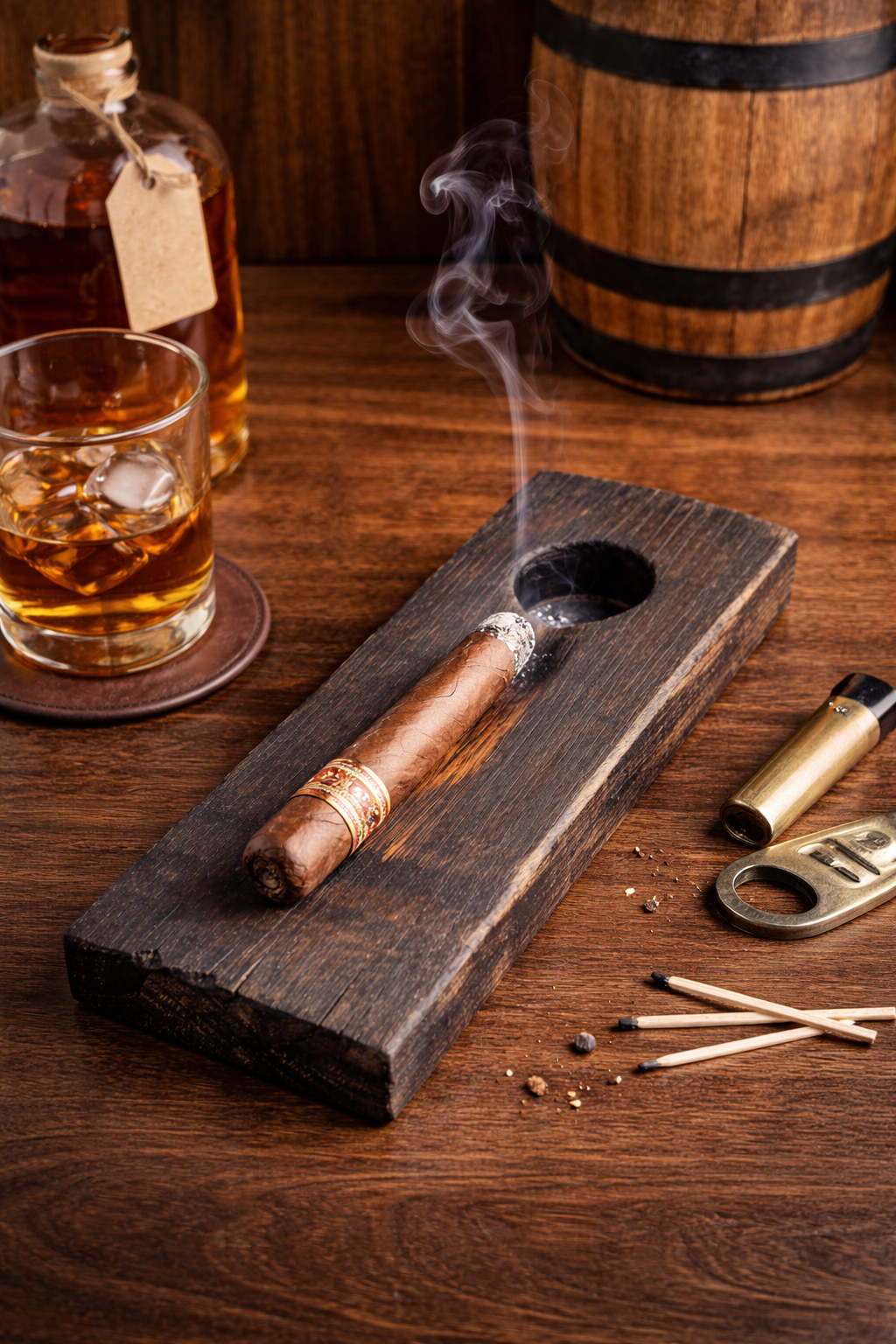 Whiskey Stave Cigar Tray